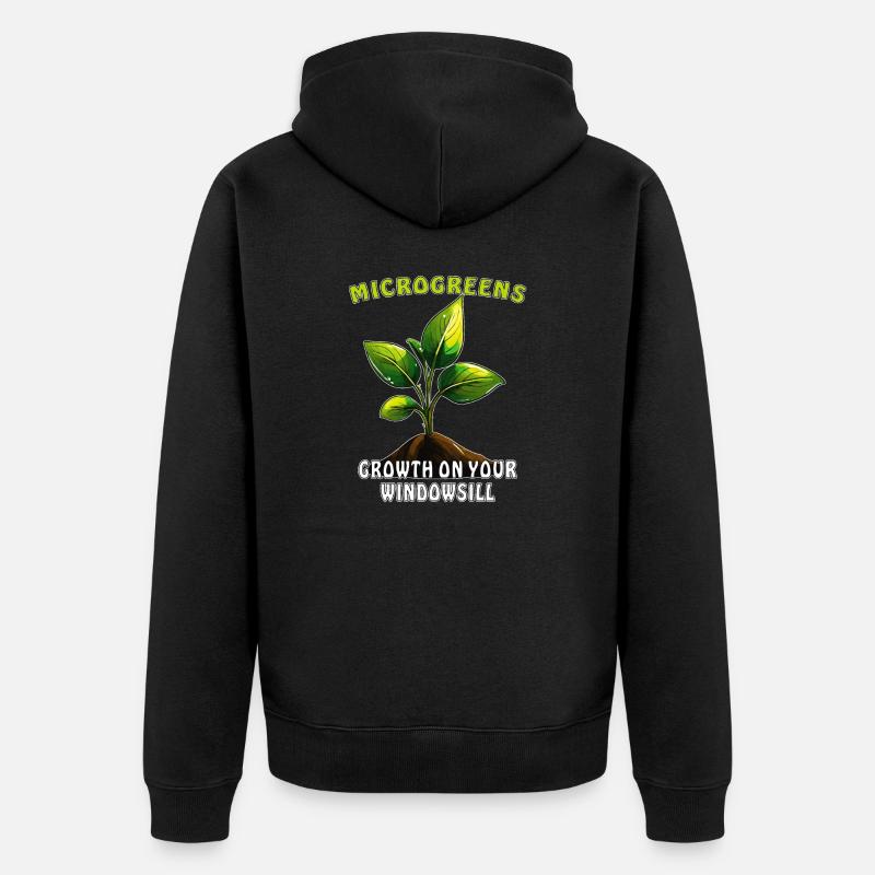 MICROGREENS GROWTH ON YOUR WINDOWSILL - Unisex Premium Bio Zip Hoodie - Schwarz