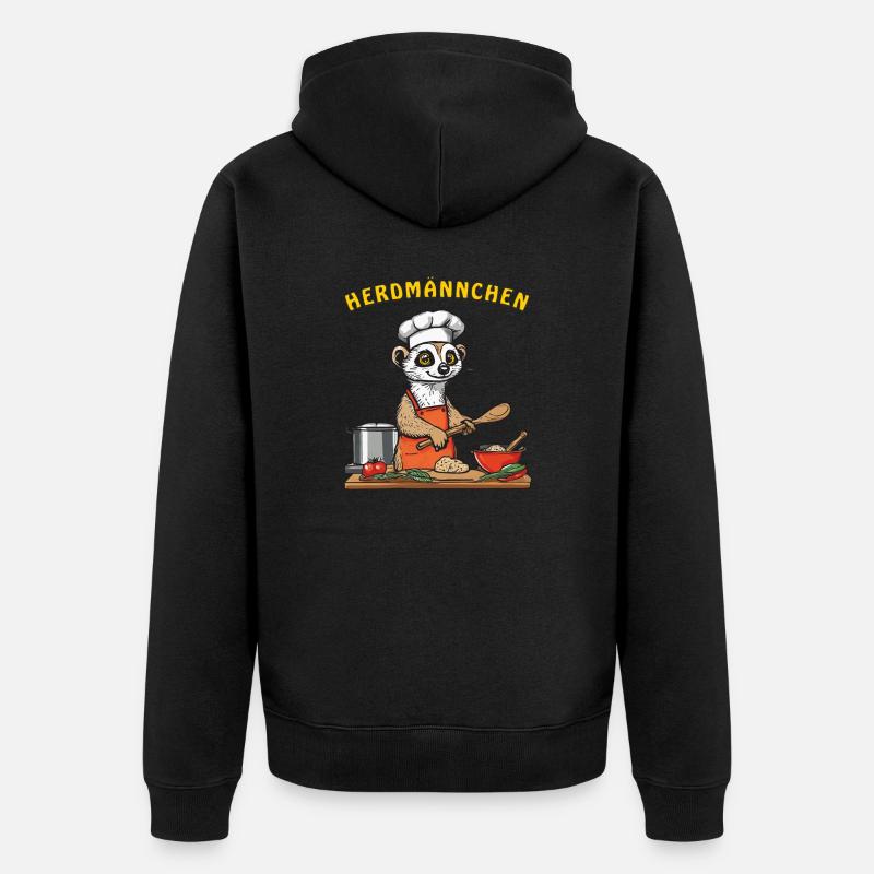 HERDMÄNNCHEN - Unisex Premium Bio Zip Hoodie - Schwarz