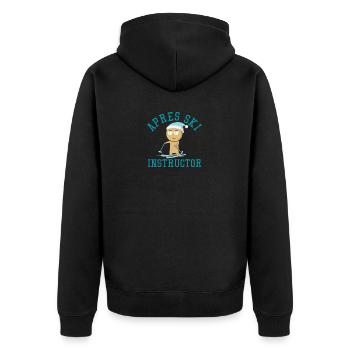 Lustiges Skifahren Design Funny Skiing Design - Unisex Premium Bio Zip Hoodie - Schwarz - Hinten - Nico (187cm)