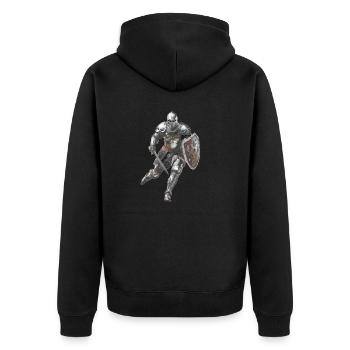 KNIGHT ARMOR SWORD - Unisex Premium Organic Zip Hoodie - black - Back - Nico (187cm)