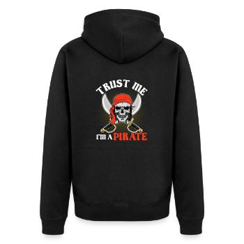 Croyez-moi, je suis un pirate Aargh Crossbone drôle - Veste à capuche bio Premium Unisexe - noir - Dos - Nico (187cm)