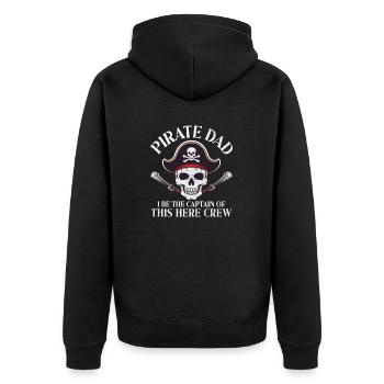 Pirate Dad I Be The Captain Aargh Crossbone Funny - Unisex Premium Organic Zip Hoodie - black - Back - Nico (187cm)