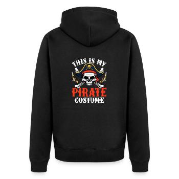 This Is My Pirate Costume Aargh Treasure Hunting - Unisex Premium Organic Zip Hoodie - black - Back - Nico (187cm)