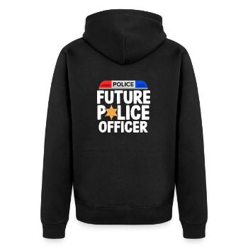 Futur policier Police policière - Veste à capuche bio Premium Unisexe - noir - Dos - Nico (187cm)