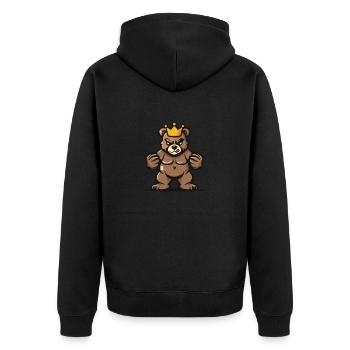 Ours Cartoon Couronne - Veste à capuche bio Premium Unisexe - noir - Dos - Nico (187cm)