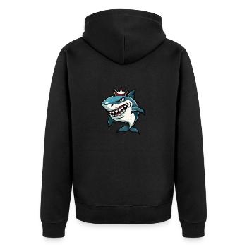 Couronne de dessin animé de requin - Veste à capuche bio Premium Unisexe - noir - Dos - Nico (187cm)