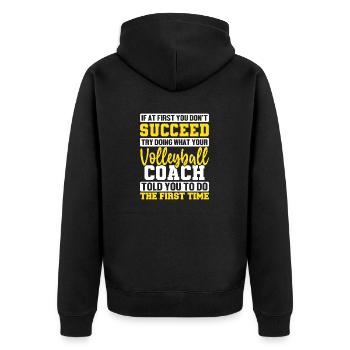 If At First You Don't Succeed Funny Smash - Unisex Premium Organic Zip Hoodie - black - Back - Nico (187cm)