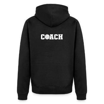 Volleyball Coach Bump Set Spike Funny Volleyball - Unisex Premium Bio Zip Hoodie - Schwarz - Hinten - Nico (187cm)
