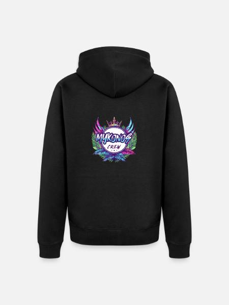 Mykonos Crew Bunt - Unisex Premium Bio Zip Hoodie - Schwarz