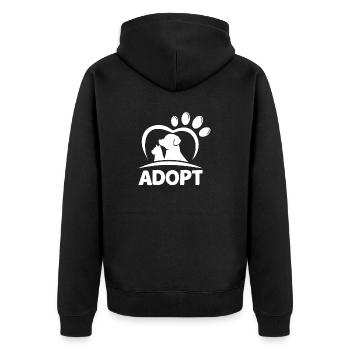 Adopt Funny Pet Shelter Wildlife Rescue Animal - Unisex Premium Organic Zip Hoodie - black - Back - Nico (187cm)