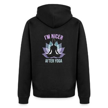 Drôle Yoga Méditation Chakra Jeu de mots - Veste à capuche bio Premium Unisexe - noir - Dos - Nico (187cm)