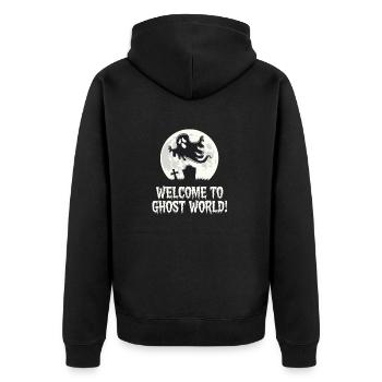 BIENVENUE DANS GHOST WORLD - Veste à capuche bio Premium Unisexe - noir - Dos - Nico (187cm)