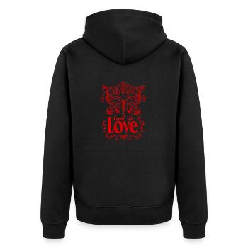 Gott Ist Liebe Jesus Christus Glaube Bibelspruch - Unisex Premium Bio Zip Hoodie - Schwarz - Hinten - Nico (187cm)