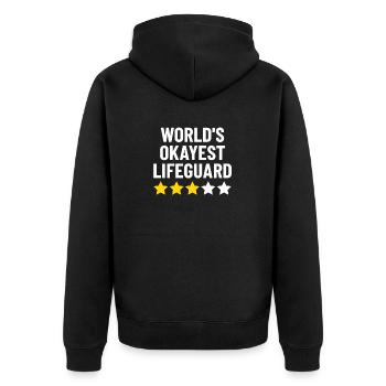 Worlds Okayest Rettungsschwimmer Lustig Live Savers Bauch - Unisex Premium Bio Zip Hoodie - Schwarz - Hinten - Nico (187cm)