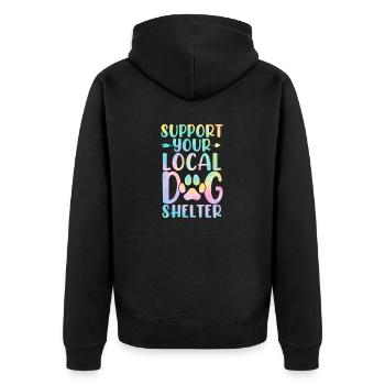 Soutenez votre refuge pour chiens local Dog Tie Dye Animal - Veste à capuche bio Premium Unisexe - noir - Dos - Nico (187cm)