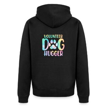 Bénévole Chien Câlin Canin Chien Tie Dye Animal - Veste à capuche bio Premium Unisexe - noir - Dos - Nico (187cm)