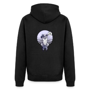 Western Llama Cowboy Outfit with Yeehaw Humor - Unisex Premium Bio Zip Hoodie - Schwarz - Hinten - Nico (187cm)