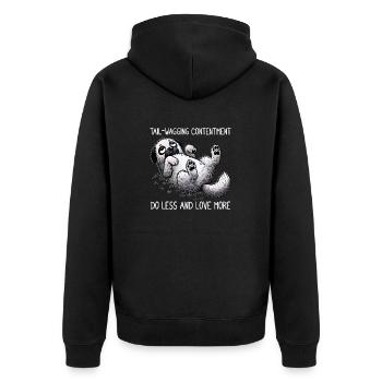 Playful Dog Relaxation and Love Design - Unisex Premium Bio Zip Hoodie - Schwarz - Hinten - Nico (187cm)
