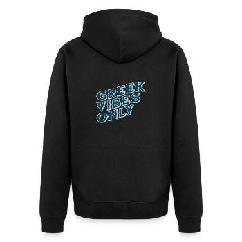 Greek Vibes Only Stylish Party Design - Unisex Premium Organic Zip Hoodie - black - Back - Nico (187cm)