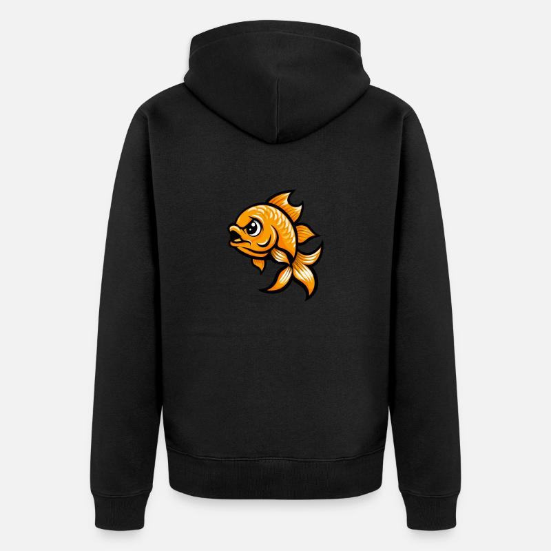 Bande dessinée Poisson Rouge - Veste à capuche bio Premium Unisexe - noir
