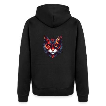 Portrait de chat - Veste à capuche bio Premium Unisexe - noir - Dos - Nico (187cm)