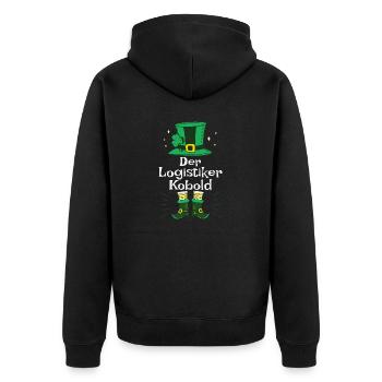 Chapeau de lutin pour les logisticiens pour la Saint-Patrick - Veste à capuche bio Premium Unisexe - noir - Dos - Nico (187cm)