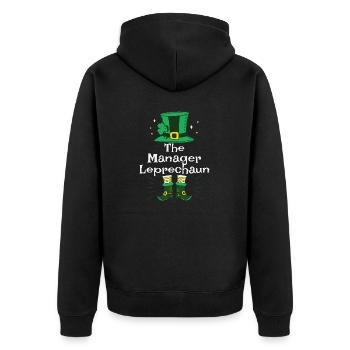 Chapeau de lutin festif pour la Saint-Patrick - Veste à capuche bio Premium Unisexe - noir - Dos - Nico (187cm)