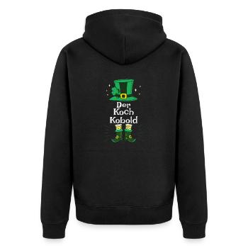 Chapeau de lutin pour les chefs pour la Saint-Patrick - Veste à capuche bio Premium Unisexe - noir - Dos - Nico (187cm)