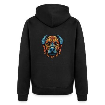 Kangal Hund Porträt - Unisex Premium Bio Zip Hoodie - Schwarz - Hinten - Nico (187cm)