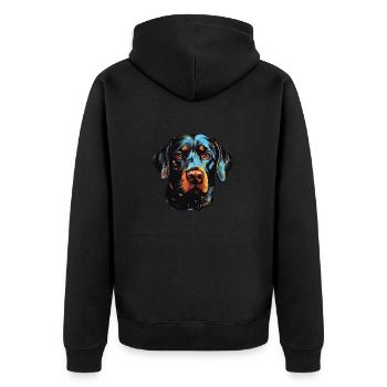 Portrait de chien labrador - Veste à capuche bio Premium Unisexe - noir - Dos - Nico (187cm)