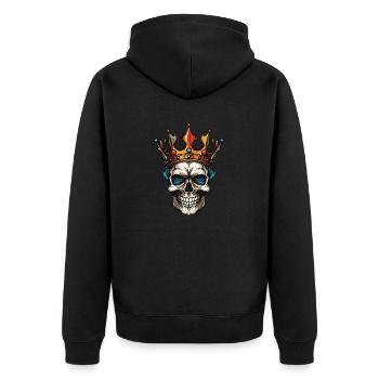 Crâne Roi Couronne - Veste à capuche bio Premium Unisexe - noir - Dos - Nico (187cm)