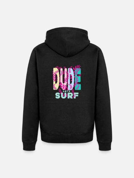 Dude - Unisex Premium Organic Zip Hoodie - black
