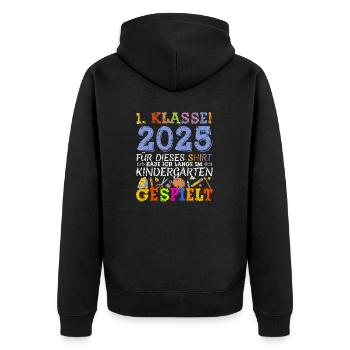 Écolier 2025 Inscription à l’école Première année - Veste à capuche bio Premium Unisexe - noir - Dos - Nico (187cm)