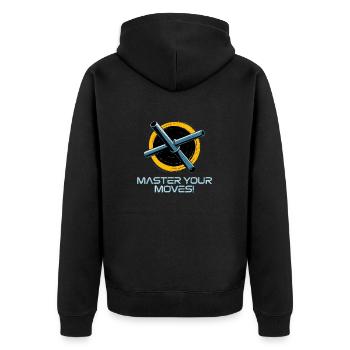 MASTER YOUR MOVES - Unisex Premium Organic Zip Hoodie - black - Back - Nico (187cm)