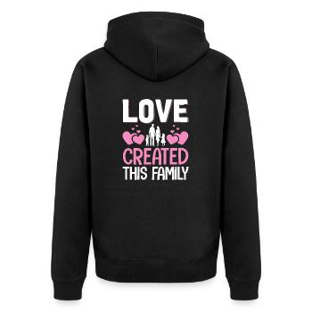 L’amour a créé cette famille Adoption Famille d’accueil - Veste à capuche bio Premium Unisexe - noir - Dos - Nico (187cm)