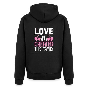 L’amour a créé cette famille Adoption Famille d’accueil - Veste à capuche bio Premium Unisexe - noir - Dos - Nico (187cm)