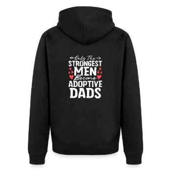 Nur Die Stärksten Männer Lustige Adoption Papa Gotcha - Unisex Premium Bio Zip Hoodie - Schwarz - Hinten - Nico (187cm)