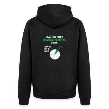 Influencer Marketing SMM Talk über Funny Quote No - Unisex Premium Bio Zip Hoodie - Schwarz - Hinten - Nico (187cm)