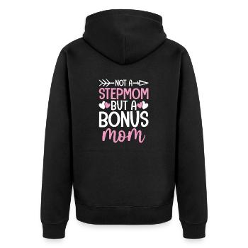 Keine Stiefmutter Lustige Mutter Bonus Mutter Zweite Mutter - Unisex Premium Bio Zip Hoodie - Schwarz - Hinten - Nico (187cm)
