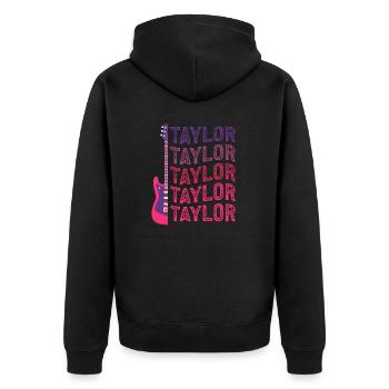 It´s a Taylor Thing Vorname Taylor Taylor - Unisex Premium Bio Zip Hoodie - Schwarz - Hinten - Nico (187cm)
