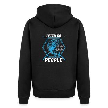 Je pêche pour ne pas étouffer les gens - Veste à capuche bio Premium Unisexe - noir - Dos - Nico (187cm)