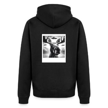 orignal drôle selfie graphique avec des ovnis extraterrestres étranges - Veste à capuche bio Premium Unisexe - noir - Dos - Nico (187cm)