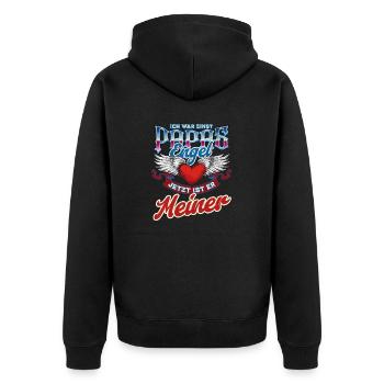 Dad Memorial Design - I Was Once Dad's Angel - Unisex Premium Organic Zip Hoodie - black - Back - Nico (187cm)