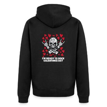xoxo love you amore Blumen Frauen Valentinstag 14 - Unisex Premium Bio Zip Hoodie - Schwarz - Hinten - Nico (187cm)