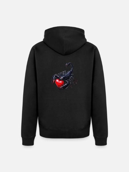 SCORPIO HEART - Unisex Premium Organic Zip Hoodie - black