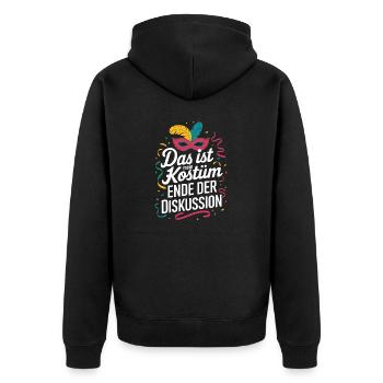 This is my costume End of the discussion - Unisex Premium Organic Zip Hoodie - black - Back - Nico (187cm)