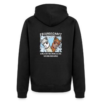 L’AMITIÉ DE L’ALPAGA INSÉPARABLE - Veste à capuche bio Premium Unisexe - noir - Dos - Nico (187cm)