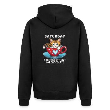 SAMEDI ET CELA SANS CHOCOLAT CHAUD - Veste à capuche bio Premium Unisexe - noir - Dos - Nico (187cm)
