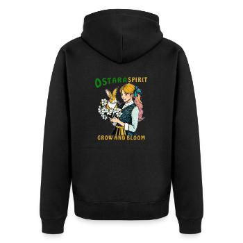 FRAU HASE BLUME OSTARA SPIRIT - Veste à capuche bio Premium Unisexe - noir - Dos - Nico (187cm)