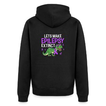 Lasst uns den Epilepsie ausgestorbenen lustigen Dinosaurier machen - Unisex Premium Bio Zip Hoodie - Schwarz - Hinten - Nico (187cm)